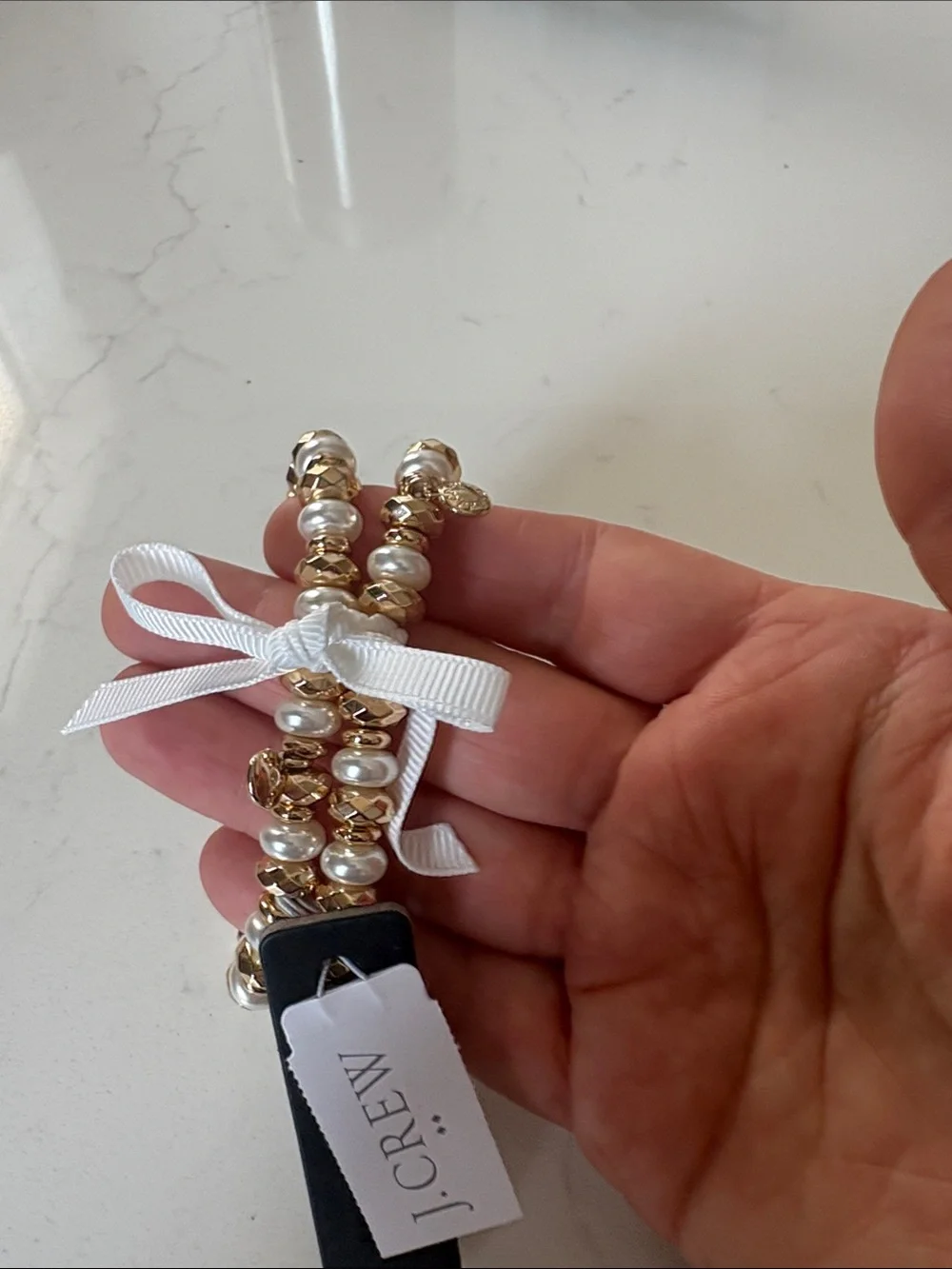 Beaded pearl bracelets set-of-two by J Crew NWT